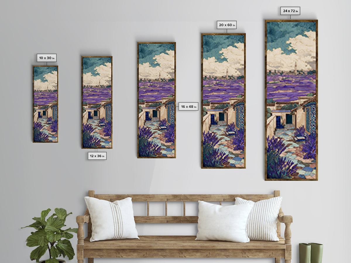 Lavender Field under Pale Sky Framed Canvas Print, Guest Bedroom Art, Pink Wall Art, Bedroom Decor, Fine Art, Guest, New Home, GBA-1x3-79