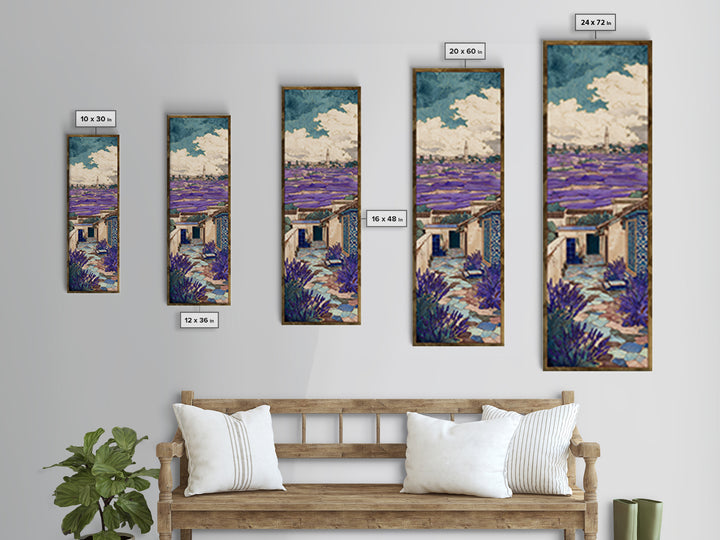 Lavender Field under Pale Sky Framed Canvas Print, Guest Bedroom Art, Pink Wall Art, Bedroom Decor, Fine Art, Guest, New Home, GBA-1x3-79