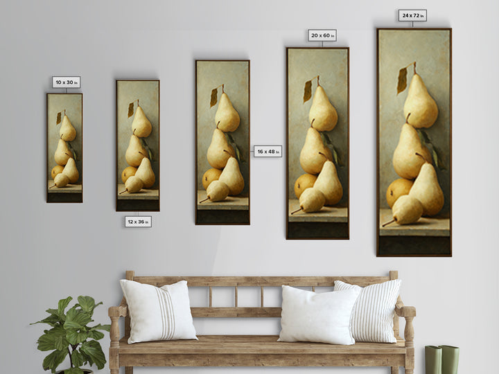 Classic Pear Still Life for Cozy Hospitality Framed Canvas Print, Guest Bedroom Art, Printable Art, Bedroom Decor, Guest, GBA-1x3-80