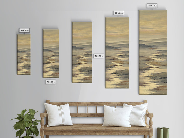 Gentle Rain over Distant Hills Framed Canvas Print, Guest Bedroom Art, Wall Art Prints, Bedroom Decor, Fine Art, Guest, GBA-1x3-84