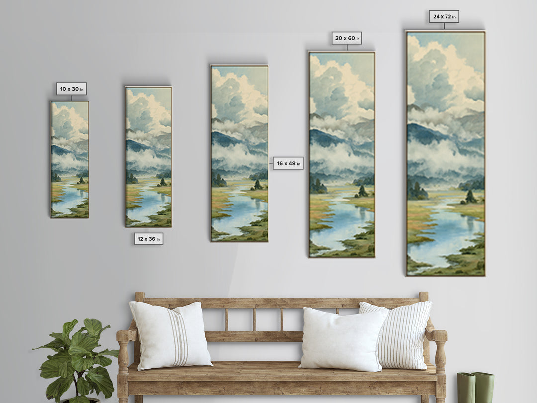 Quiet Lake Landscape at Early Morning Canvas Print, Guest Bedroom Art, Luxury Decor, Bedroom Decor, Fine Art, Guest, Home, GBA-1x3-86