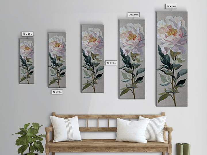 Neutral Peony Painting Canvas Print, Guest Bedroom Art, Minimalist Decor, Bedroom Decor, Abstract Art, Guest, Digital Print, GBA-1x3-93