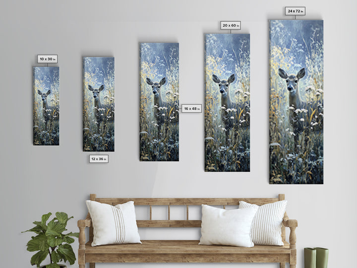 Sunlit Meadow with Delicate Flowers Canvas Print, Guest Bedroom Art, Trendy Wall Art, Bedroom Decor, Watercolor Art, Guest, GBA-1x3-99