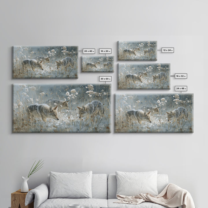 Sunlit Meadow with Delicate Flowers Framed Canvas Print, Guest Bedroom Art, Living Room Wall Art, Bedroom Decor, Guest, GBA-2x1-11
