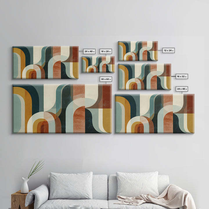 Warm Abstract Arches Framed Canvas Print, Guest Bedroom Art, Print, Bedroom Decor, Abstract Art, Guest, Living Room Wall Art, GBA-2x1-23