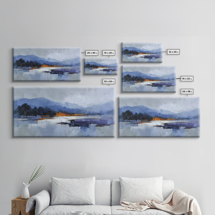 Warm Terracotta Shapes Framed Canvas Print, Guest Bedroom Art, Statement Artwork, Bedroom Decor, Abstract Art, Guest, GBA-2x1-42