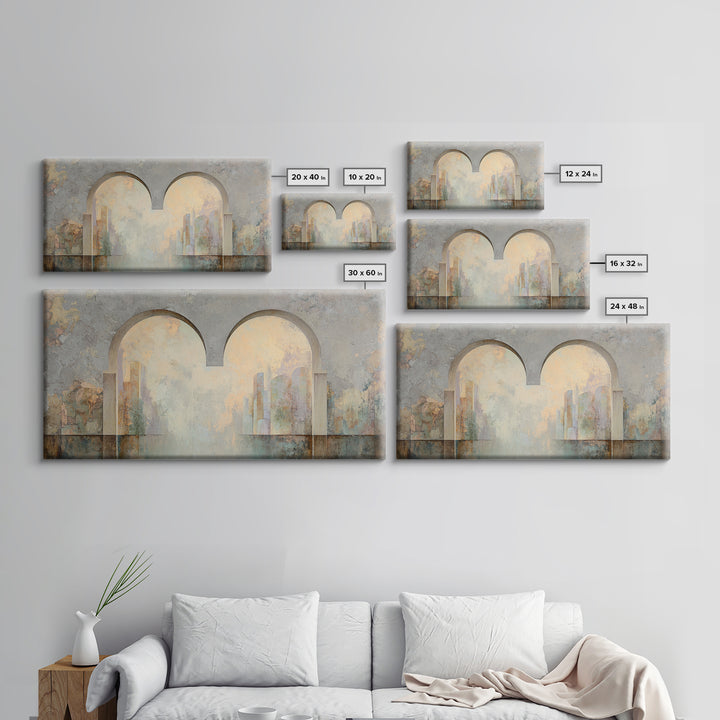 Gentle Rain over Distant Hills Canvas Print, Guest Bedroom Art, Textured Painting, Bedroom Decor, Abstract Art, Guest, GBA-2x1-44