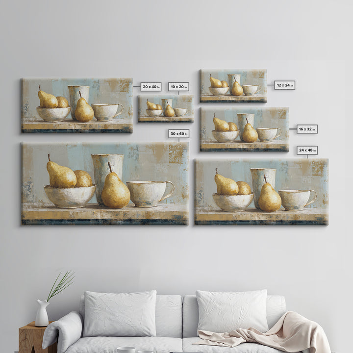 Classic Pear Still Life for Cozy Hospitality Canvas Print, Guest Bedroom Art, Home, Bedroom Decor, Guest, Bedroom Wall Art, GBA-2x1-64