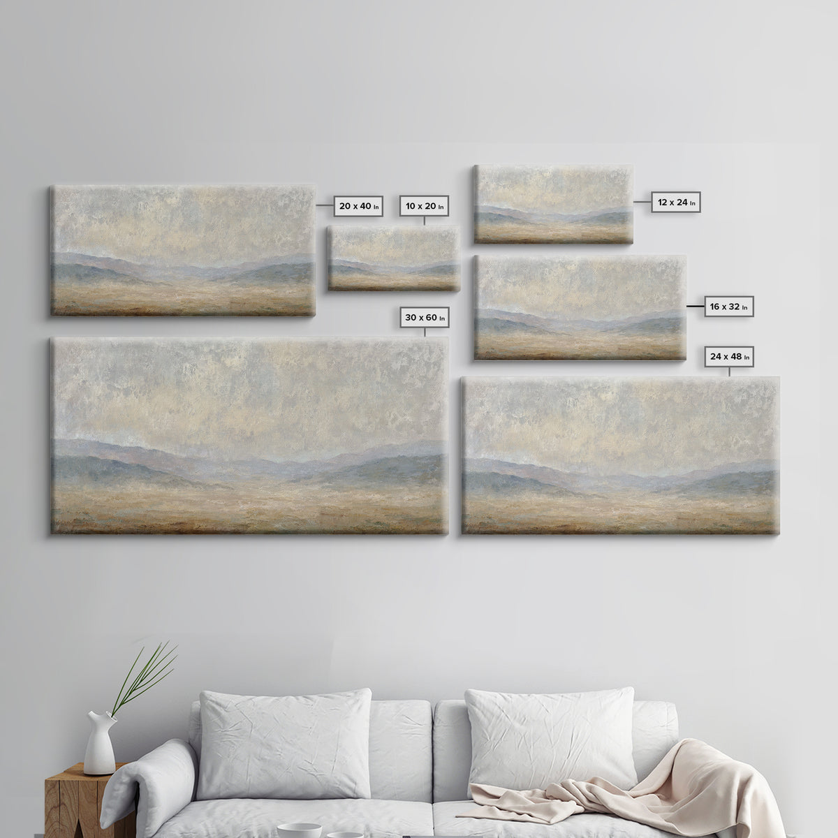 Gentle Rain over Distant Hills Canvas Print, Guest Bedroom Art, Printable Wall Art, Bedroom Decor, Watercolor Art, Guest, GBA-2x1-68