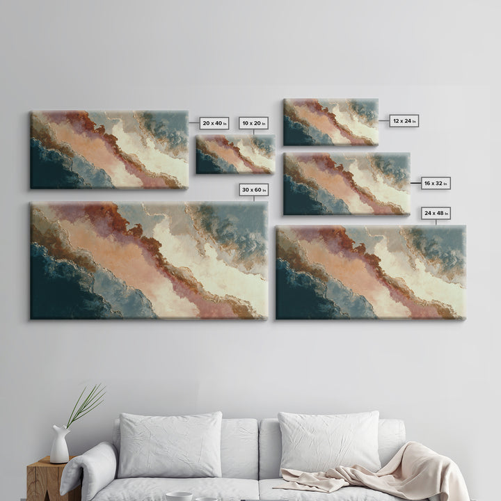 Gentle Rain over Distant Hills Framed Canvas Print, Guest Bedroom Art, Printable Art, Bedroom Decor, Oil Painting, Guest, GBA-2x1-92