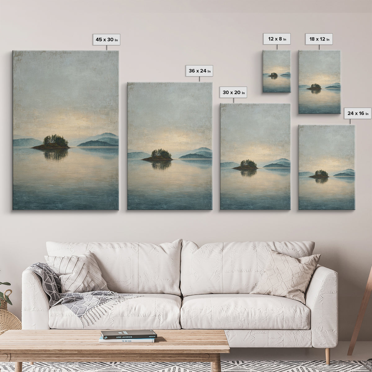Quiet Lake Landscape at Early Morning Canvas Print, Guest Bedroom Art, Luxury Decor, Bedroom Decor, Fine Art, Guest, Home, GBA-2x3-10