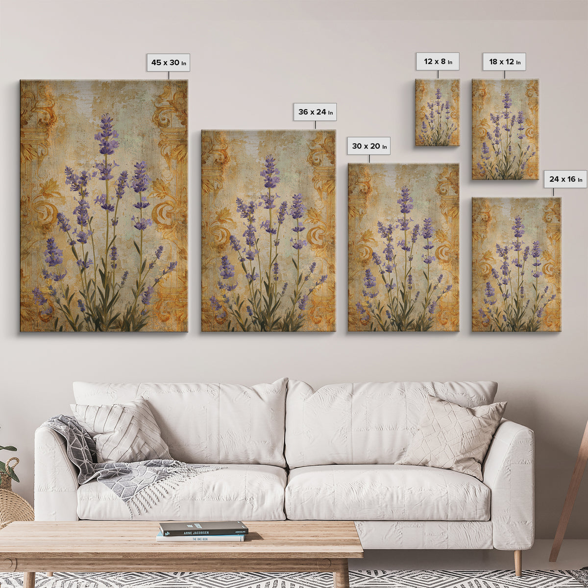 Lavender Field under Pale Sky Canvas Print, Guest Bedroom Art, Fine Art Print, Bedroom Decor, Watercolor Art, Guest, Poster, GBA-2x3-27