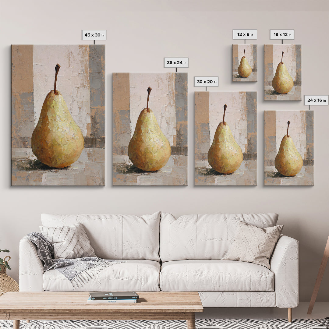 Classic Pear Still Life for Cozy Hospitality Framed Canvas Print, Guest Bedroom Art, Printable Art, Bedroom Decor, Guest, GBA-2x3-28