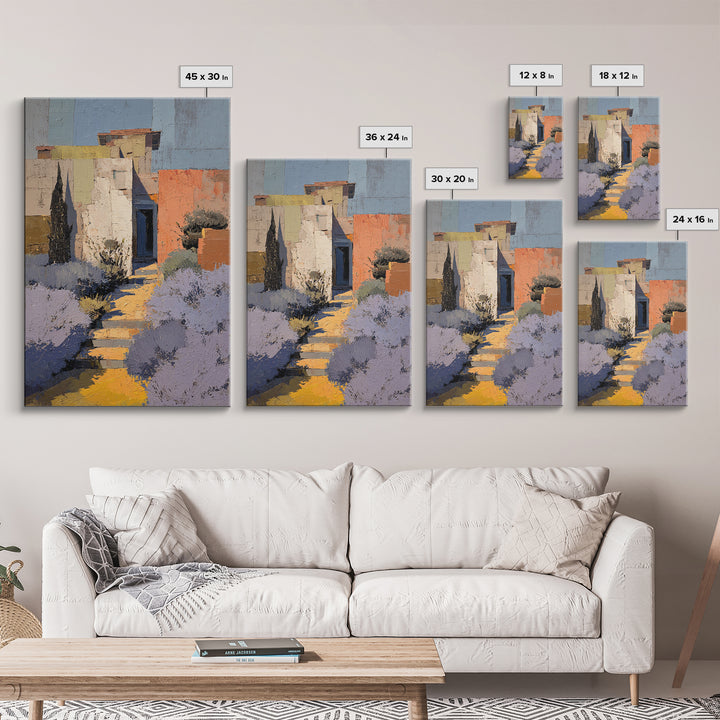 Lavender Field under Pale Sky Framed Canvas Print, Guest Bedroom Art, Farmhouse Wall Art, Bedroom Decor, Fine Art, Guest, GBA-2x3-3