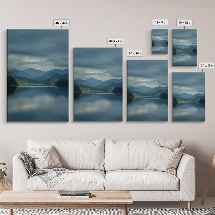Quiet Lake Landscape at Early Morning Framed Canvas Print, Guest Bedroom Art, Contemporary Art, Bedroom Decor, Fine Art, Guest, GBA-2x3-34