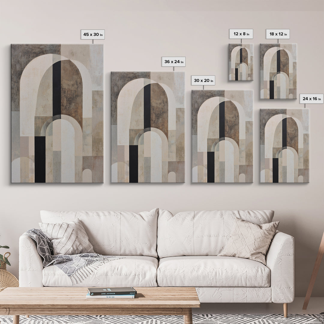 Warm Abstract Arches Framed Canvas Print, Guest Bedroom Art, Wall Decor, Bedroom Decor, Abstract Art, Guest, Living Room Decor, GBA-2x3-59