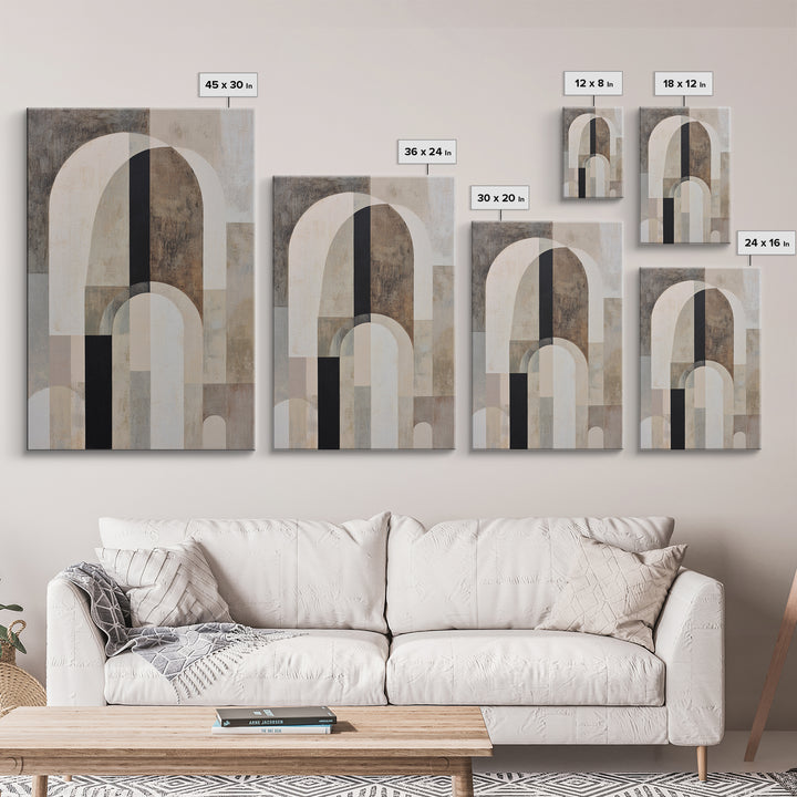 Warm Abstract Arches Framed Canvas Print, Guest Bedroom Art, Wall Decor, Bedroom Decor, Abstract Art, Guest, Living Room Decor, GBA-2x3-59