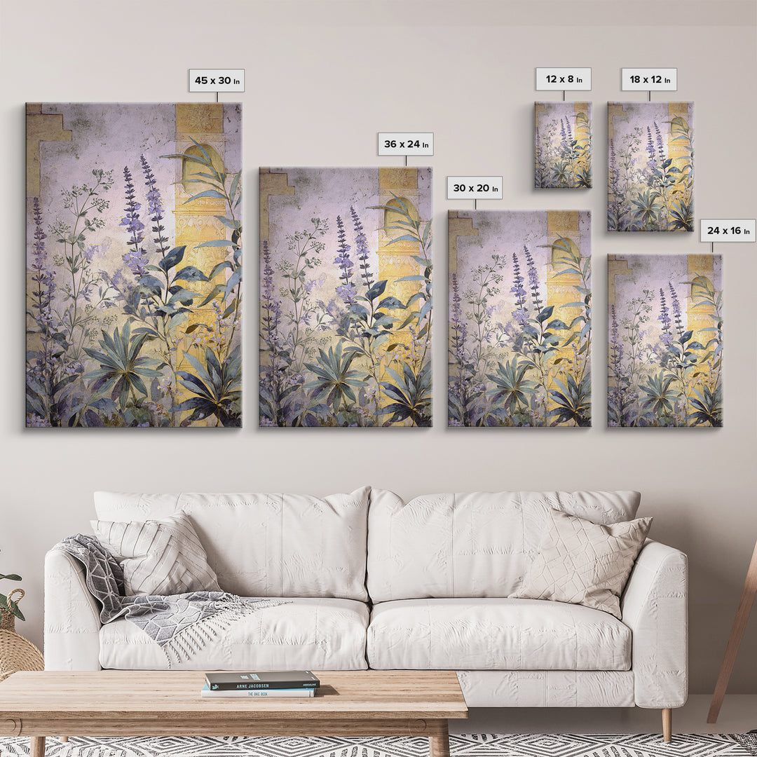 Lavender Field under Pale Sky Canvas Print, Guest Bedroom Art, New Home Gift, Bedroom Decor, Guest, Minimalist Wall Art, GBA-2x3-99