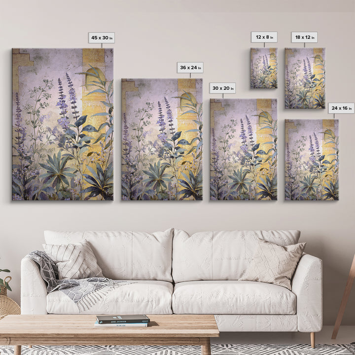 Lavender Field under Pale Sky Canvas Print, Guest Bedroom Art, New Home Gift, Bedroom Decor, Guest, Minimalist Wall Art, GBA-2x3-99