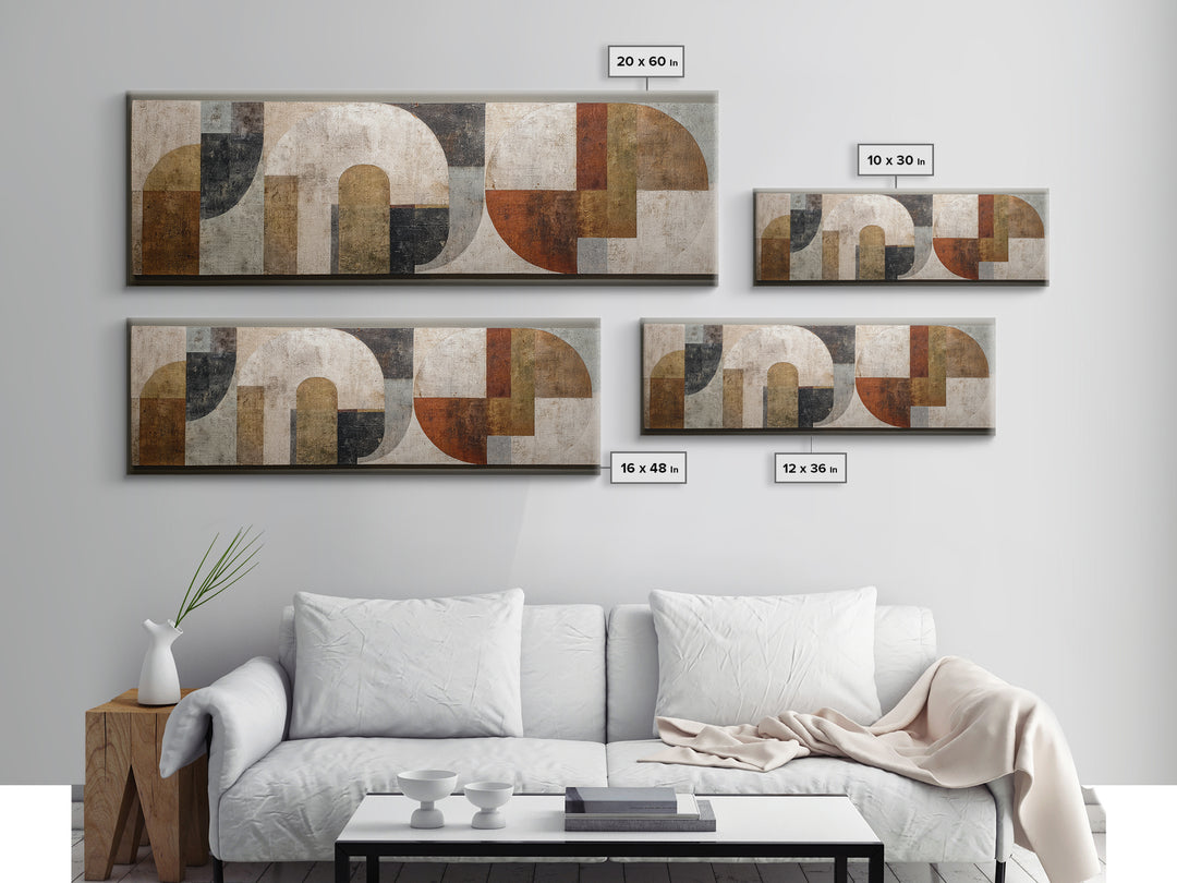 Warm Abstract Arches Canvas Print, Guest Bedroom Art, Statement Artwork, Bedroom Decor, Abstract Art, Guest, Wall Decor, GBA-3x1-19