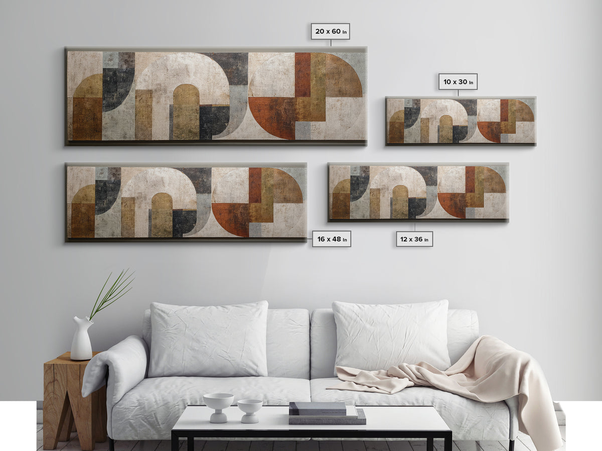 Warm Abstract Arches Canvas Print, Guest Bedroom Art, Statement Artwork, Bedroom Decor, Abstract Art, Guest, Wall Decor, GBA-3x1-19