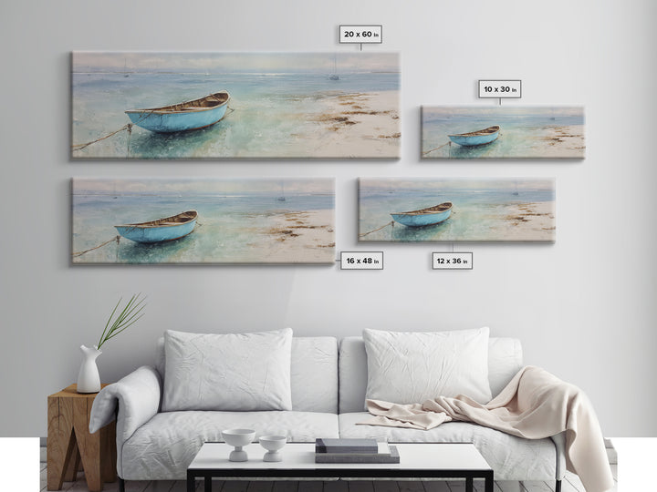 Soft Watercolor Sailboat on Quiet Water Canvas Print, Guest Bedroom Art, Home, Bedroom Decor, Abstract Art, Guest, GBA-3x1-34