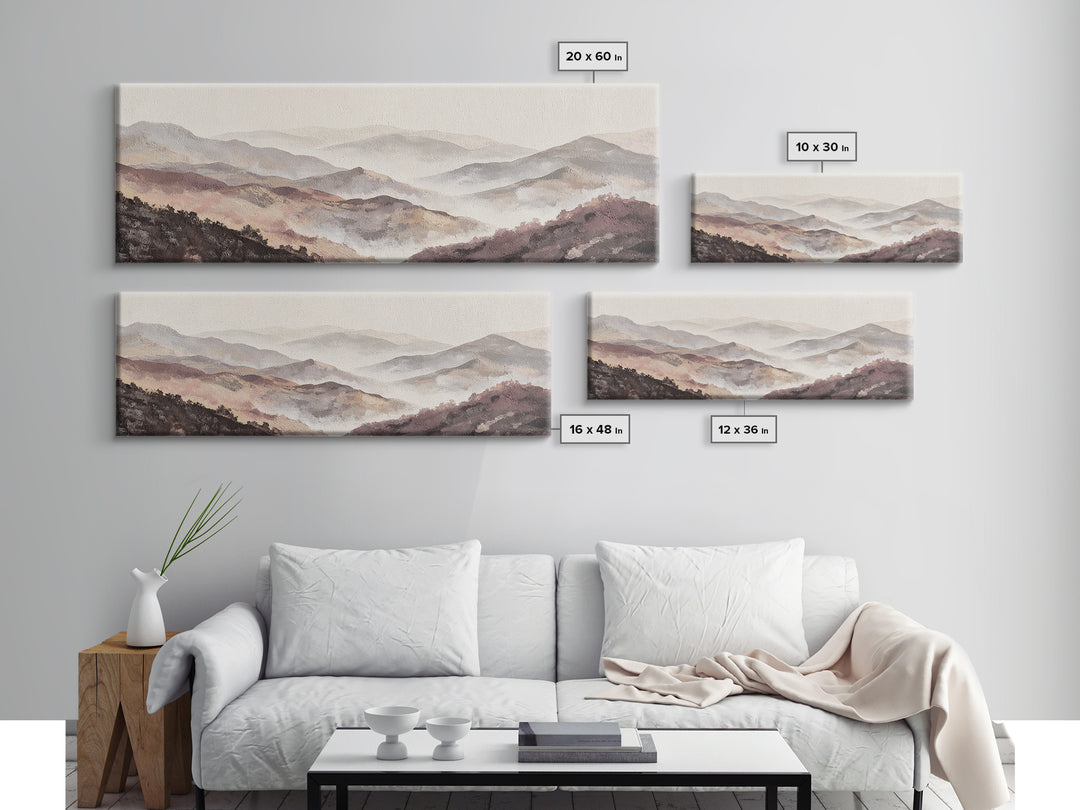 Gentle Rain over Distant Hills Canvas Print, Guest Bedroom Art, Gallery Decor, Bedroom Decor, Fine Art, Guest, Contemporary Art, GBA-3x1-40