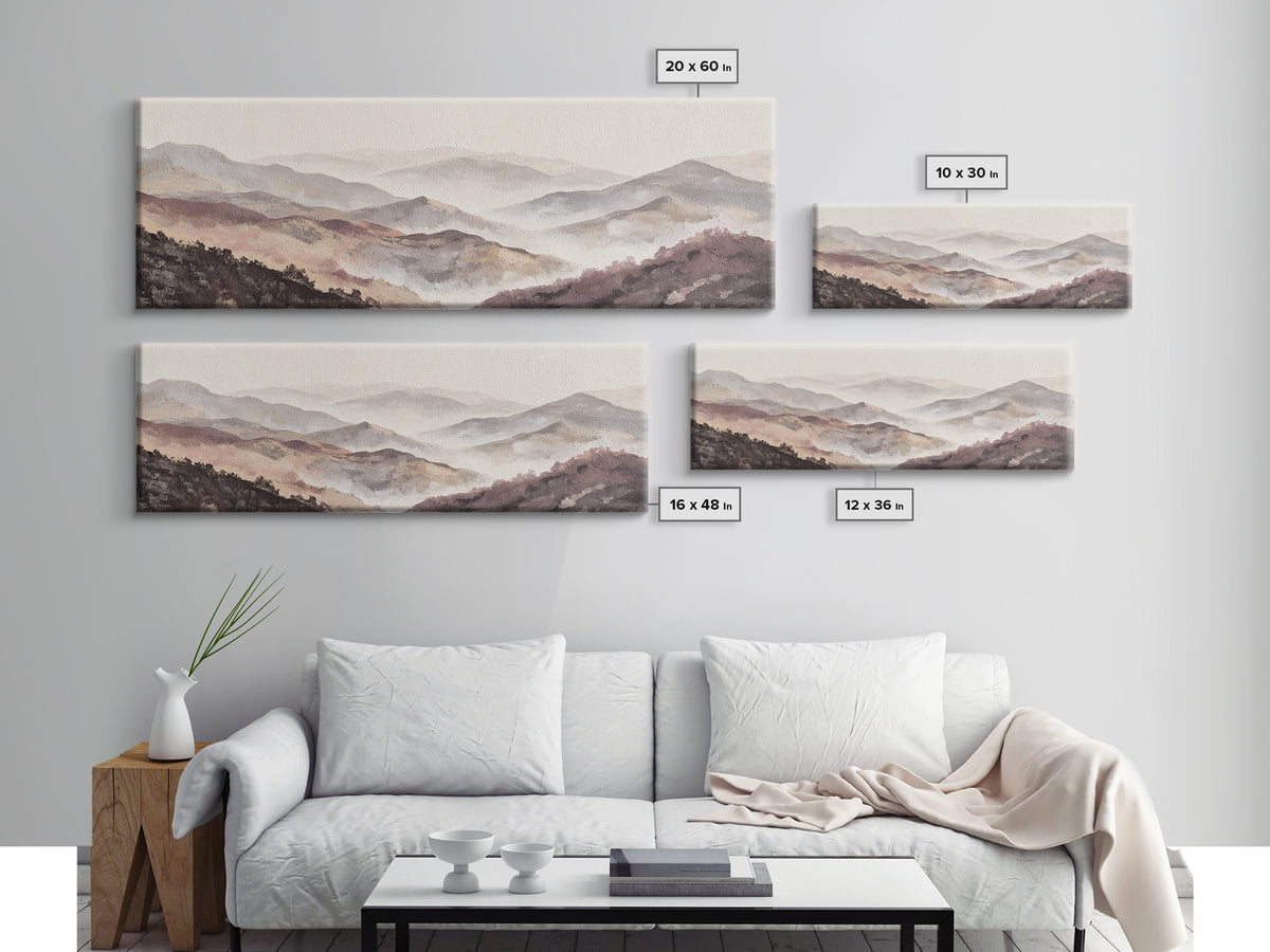 Gentle Rain over Distant Hills Canvas Print, Guest Bedroom Art, Gallery Decor, Bedroom Decor, Fine Art, Guest, Contemporary Art, GBA-3x1-40