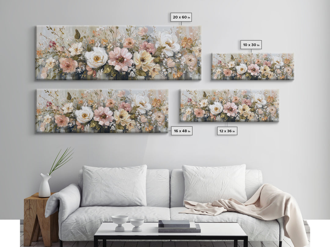 Welcoming Wildflower Bouquet Canvas Print, Guest Bedroom Art, Above Bed Decor, Bedroom Decor, Fine Art, Guest, Boho Decor, GBA-3x1-41
