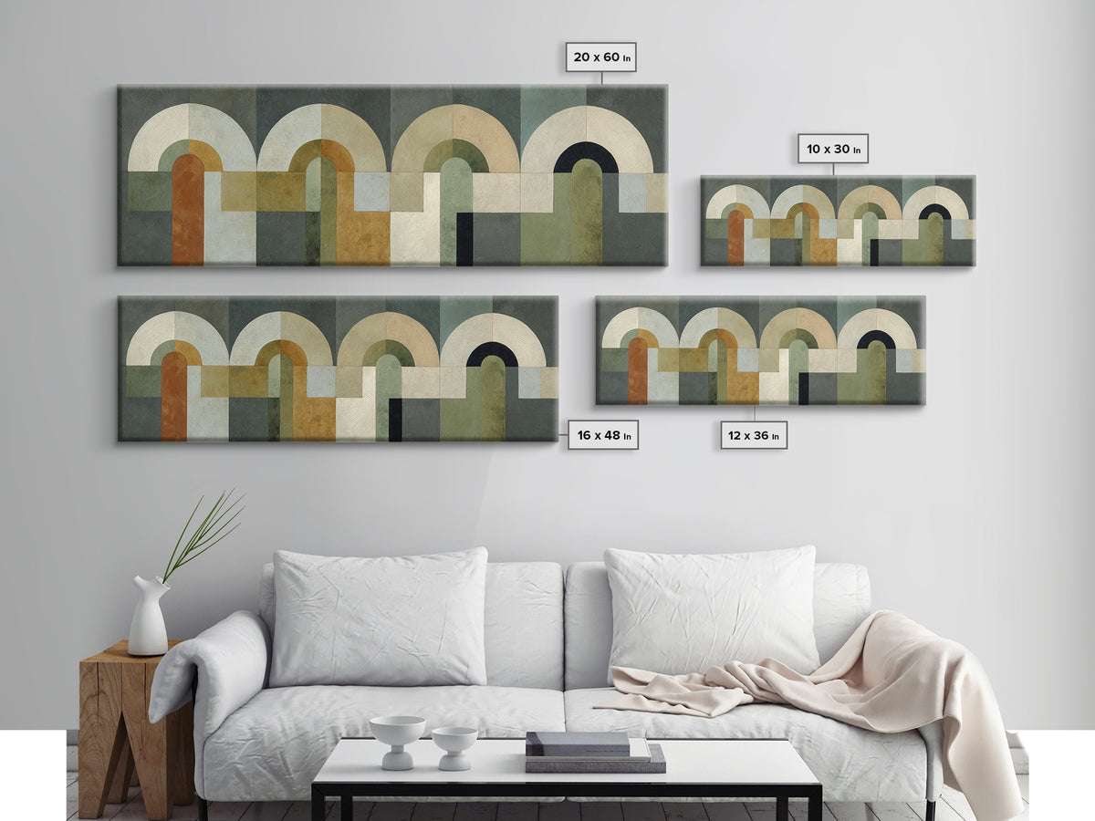 Warm Abstract Arches Framed Canvas Print, Guest Bedroom Art, Printable Wall Art, Bedroom Decor, Guest, Bedroom Wall Decor, GBA-3x1-67