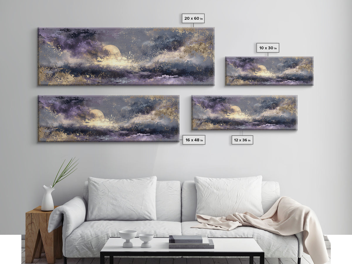 Minimal Moon and Stars Composition Canvas Print, Guest Bedroom Art, Poster, Bedroom Decor, Fine Art, Guest, Farmhouse Decor, GBA-3x1-80