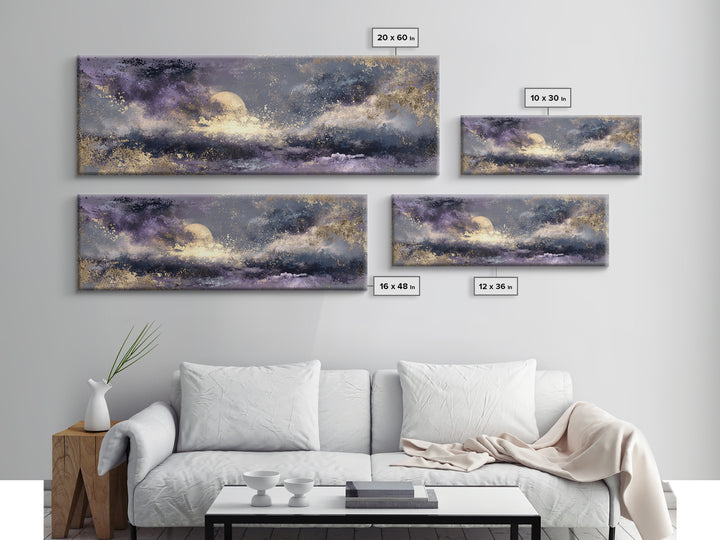 Minimal Moon and Stars Composition Canvas Print, Guest Bedroom Art, Poster, Bedroom Decor, Fine Art, Guest, Farmhouse Decor, GBA-3x1-80