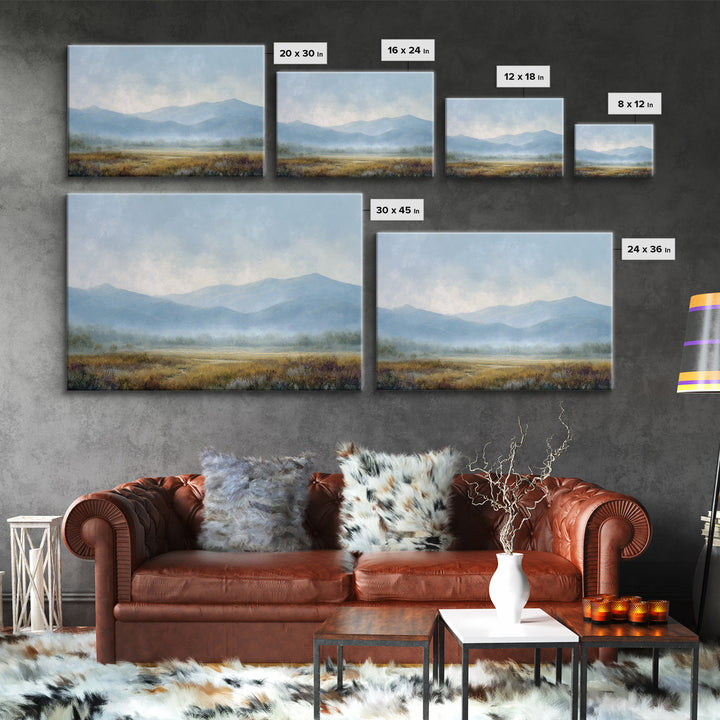 Soft Mountain Horizon Canvas Print, Guest Bedroom Art, Cat Wall Art, Bedroom Decor, Guest, Fine Art Print, Statement Artwork, GBA-3x2-11
