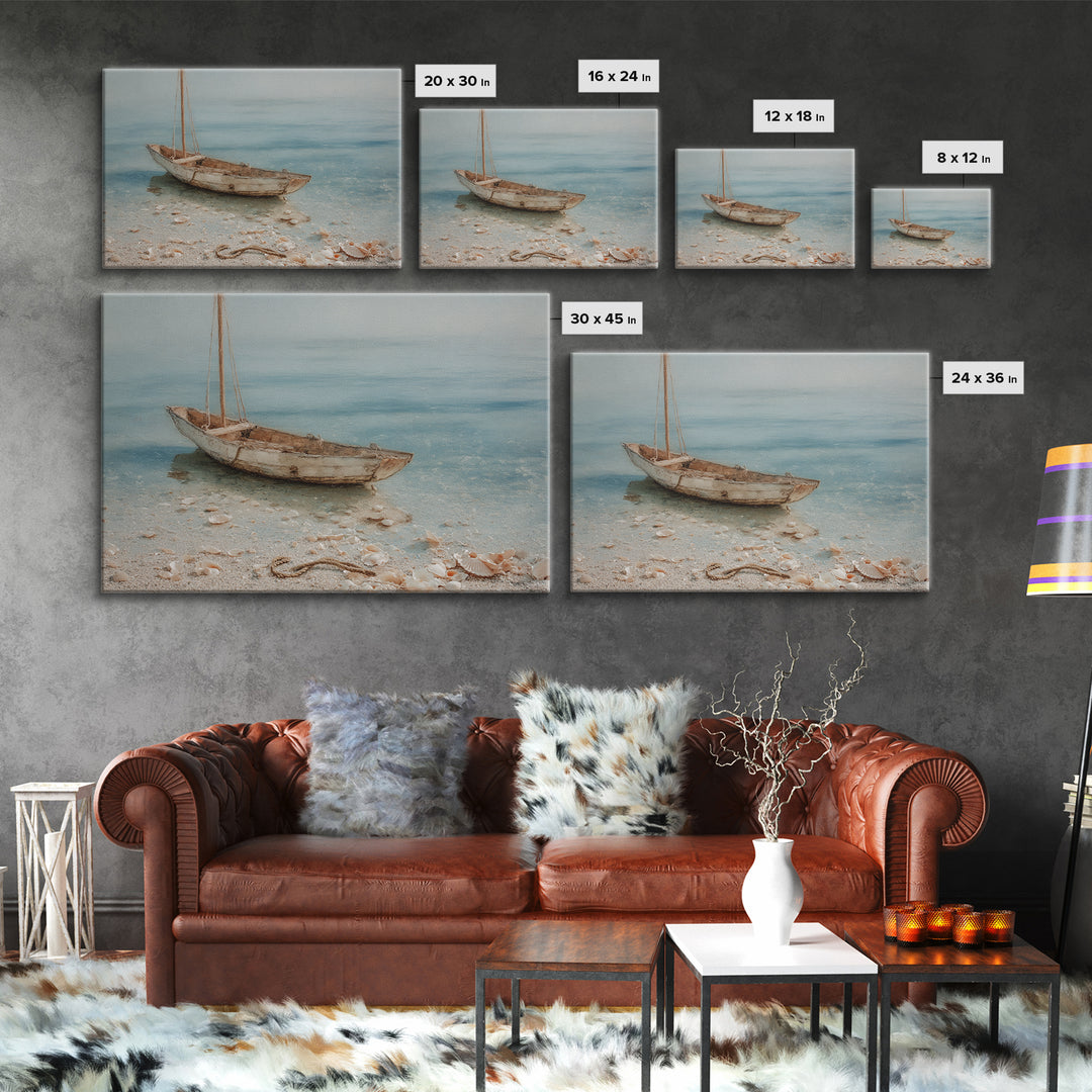Soft Watercolor Sailboat on Quiet Water Canvas Print, Guest Bedroom Art, Wall Art Prints, Bedroom Decor, Oil Painting, Guest, GBA-3x2-22