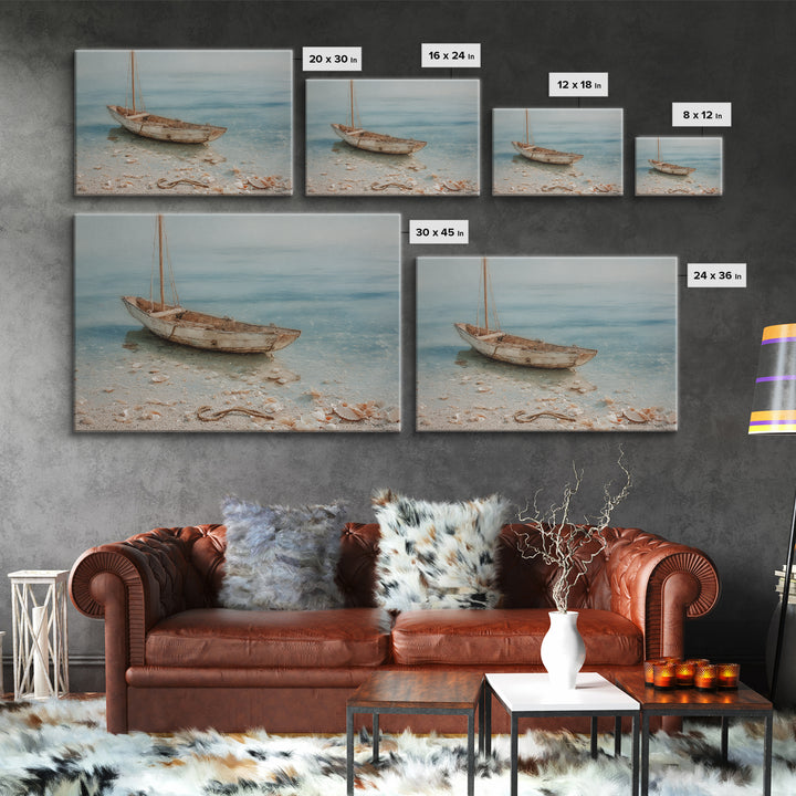 Soft Watercolor Sailboat on Quiet Water Canvas Print, Guest Bedroom Art, Wall Art Prints, Bedroom Decor, Oil Painting, Guest, GBA-3x2-22