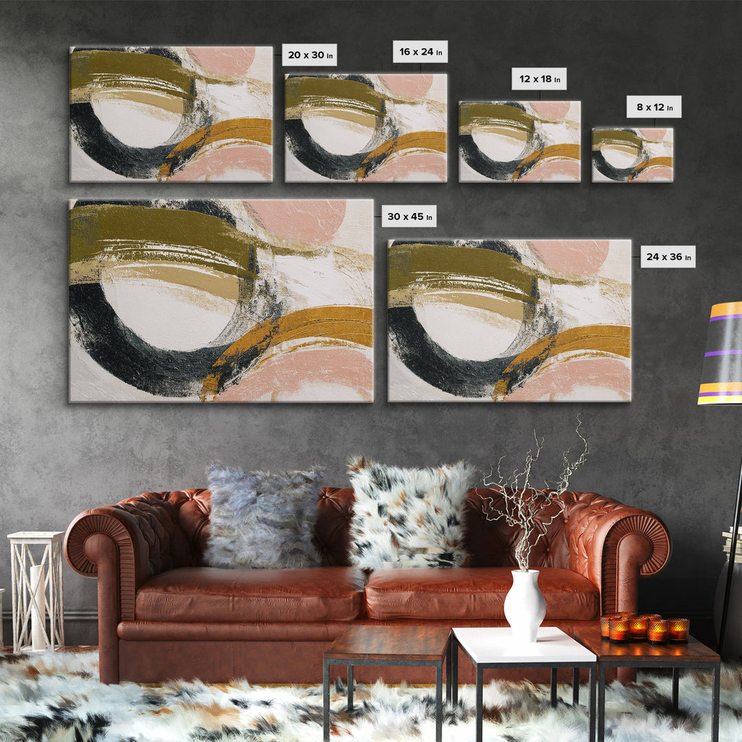 Warm Abstract Arches Framed Canvas Print, Guest Bedroom Art, Funky Wall Art, Bedroom Decor, Abstract Art, Guest, GBA-3x2-31
