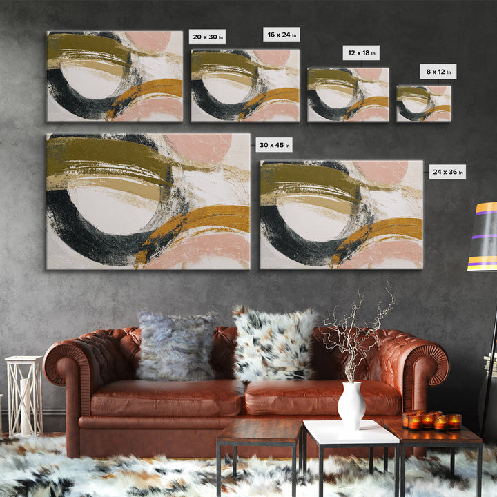 Warm Abstract Arches Framed Canvas Print, Guest Bedroom Art, Funky Wall Art, Bedroom Decor, Abstract Art, Guest, GBA-3x2-31