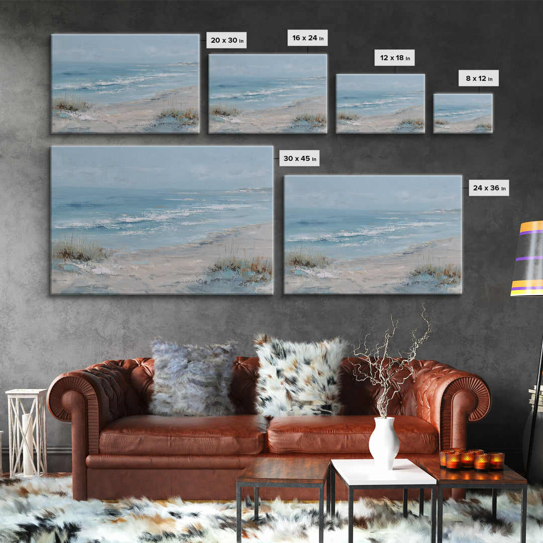 Coastal Dunes in Pale Blue and Sand Canvas Print, Guest Bedroom Art, Bedroom Wall Decor, Bedroom Decor, Fine Art, Guest, GBA-3x2-57