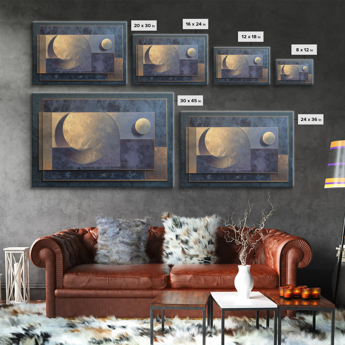 Minimal Moon and Stars Composition Canvas Print, Guest Bedroom Art, Neutral Decor, Bedroom Decor, Fine Art, Guest, Wall Art, GBA-3x2-68