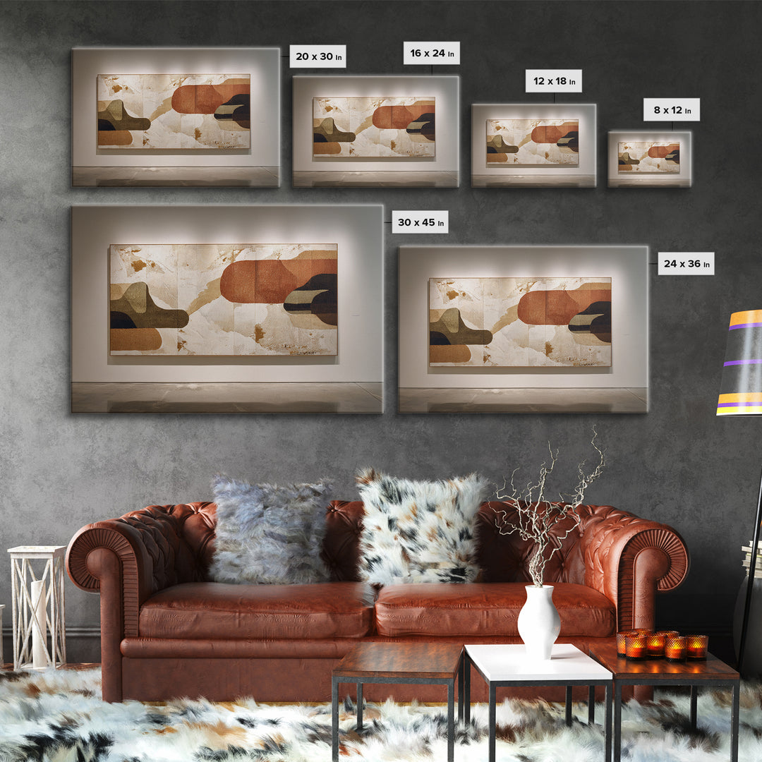 Warm Terracotta Shapes Canvas Print, Guest Bedroom Art, Cat Wall Art, Bedroom Decor, Fine Art, Guest, Fine Art Print, GBA-3x2-98
