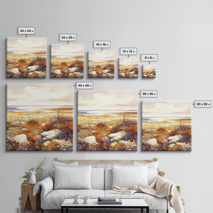 Quiet Abstract Landscape Framed Canvas Print, General Fine Art, Modern Decor, Living Room Decor, Fine Art, Poster, GEN-1x1-1