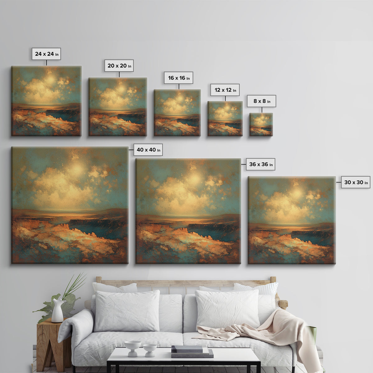 Serene Desert Horizon Canvas Print, General Fine Art, Gallery Decor, Living Room Decor, Fine Art, Wall Art, Home Decor, GEN-1x1-17