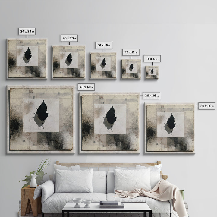 Large Neutral Floral Study Framed Canvas Print, General Fine Art, Wall Hanging, Living Room Decor, Oil Painting, GEN-1x1-2