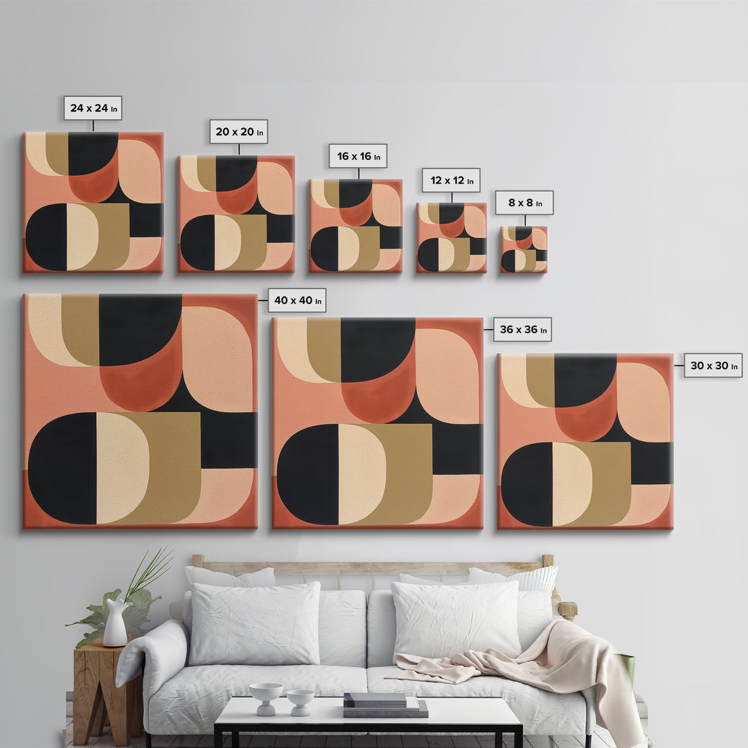 Warm Terracotta Abstract Canvas Print, General Fine Art, Bedroom Decor, Living Room Decor, Abstract Art, Minimalist Decor, GEN-1x1-30