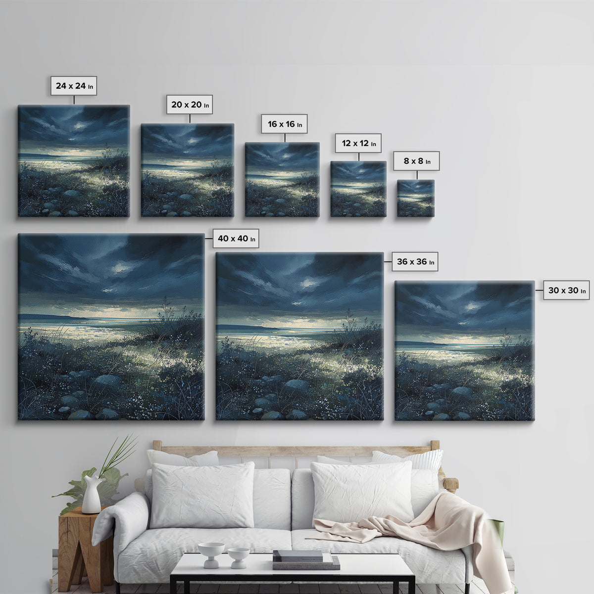 Quiet Abstract Landscape Canvas Print, General Fine Art, Room Decor, Living Room Decor, Fine Art, Digital Prints, GEN-1x1-49