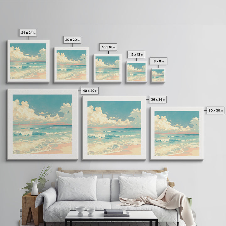 Coastal Water Study Canvas Print, General Fine Art, Poster, Living Room Decor, Fine Art, Wall Art Prints, Mid Century Modern, GEN-1x1-77