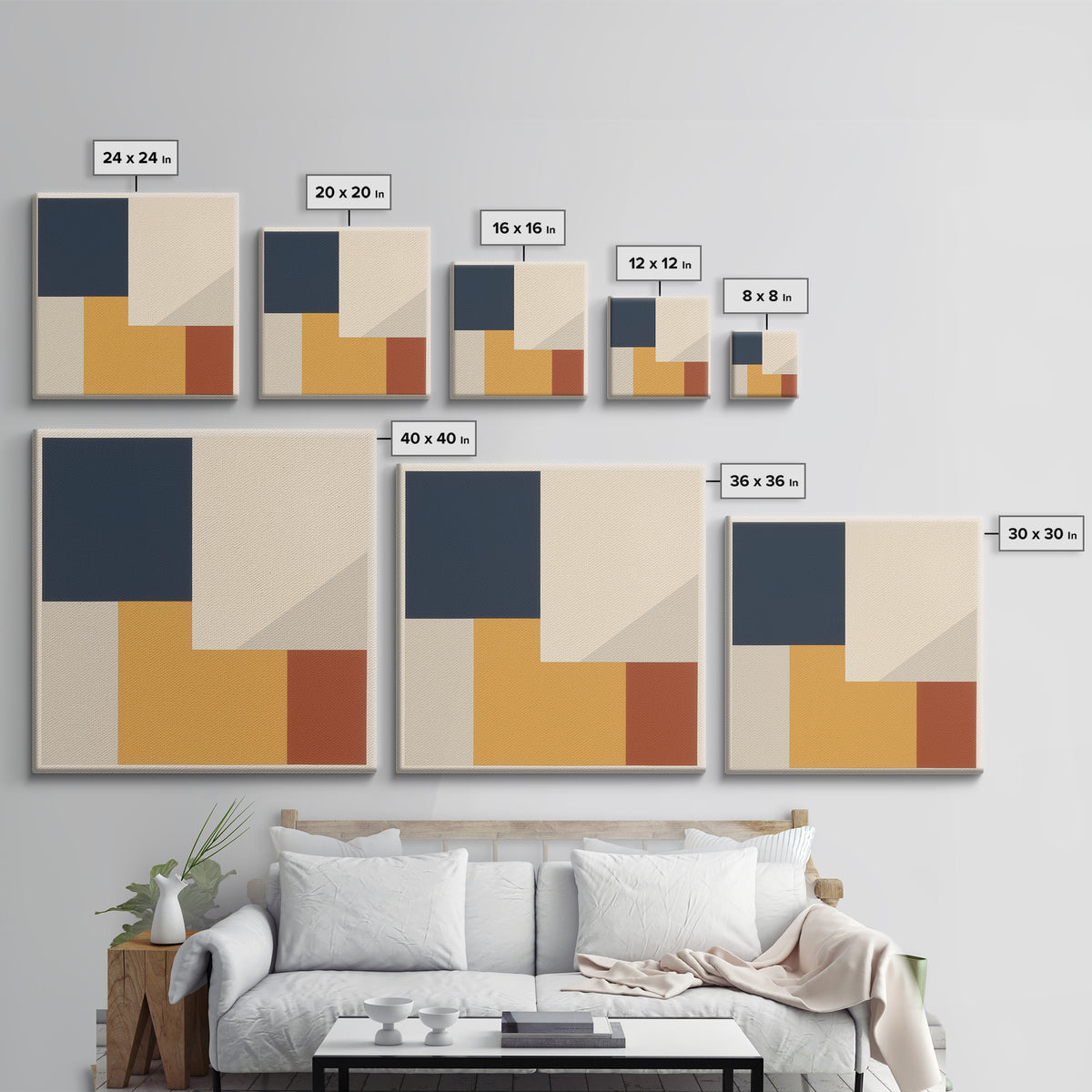 Modern Geometric Composition Canvas Print, General Fine Art, Boho Decor, Living Room Decor, Fine Art, Wall Decor, GEN-1x1-82