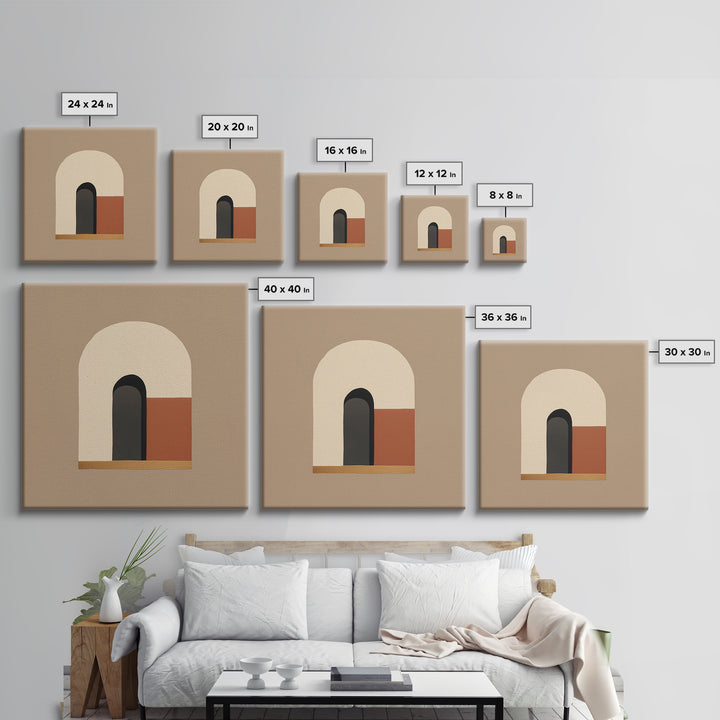 Monochrome Architectural Arch Composition Canvas Print, General Fine Art, Canvas Wall Art, Living Room Decor, GEN-1x1-84