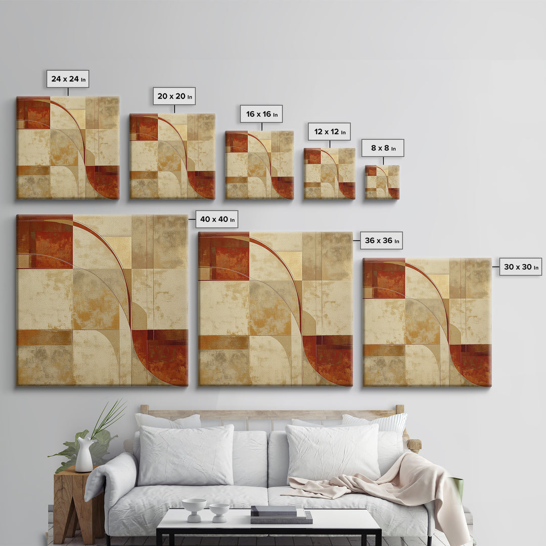 Earthy Plaster Texture Abstract Canvas Print, General Fine Art, Luxury Decor, Living Room Decor, Abstract Art, GEN-1x1-87