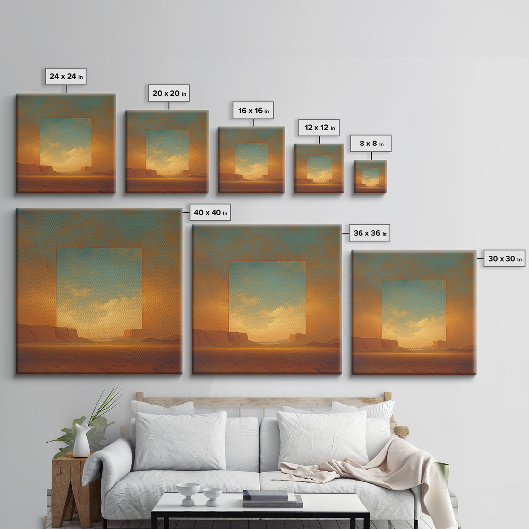 Serene Desert Horizon Canvas Print, General Fine Art, Contemporary Art, Living Room Decor, Fine Art, Digital Art, GEN-1x1-89